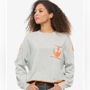 Star Wars: The Rise Of Skywalker Resistance Raw-Edge sz S Athletic Jersey crop